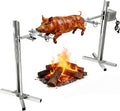 Rotisserie Grill Kit Stainless Steel Tripod Rotisserie Stand,Outdoor Electric Rotisserie BBQ Grill Kit,Adjustable Height 25W Motor with 19' Stainless Steel Spit, Heavy Duty for Chicken Pig Roasting