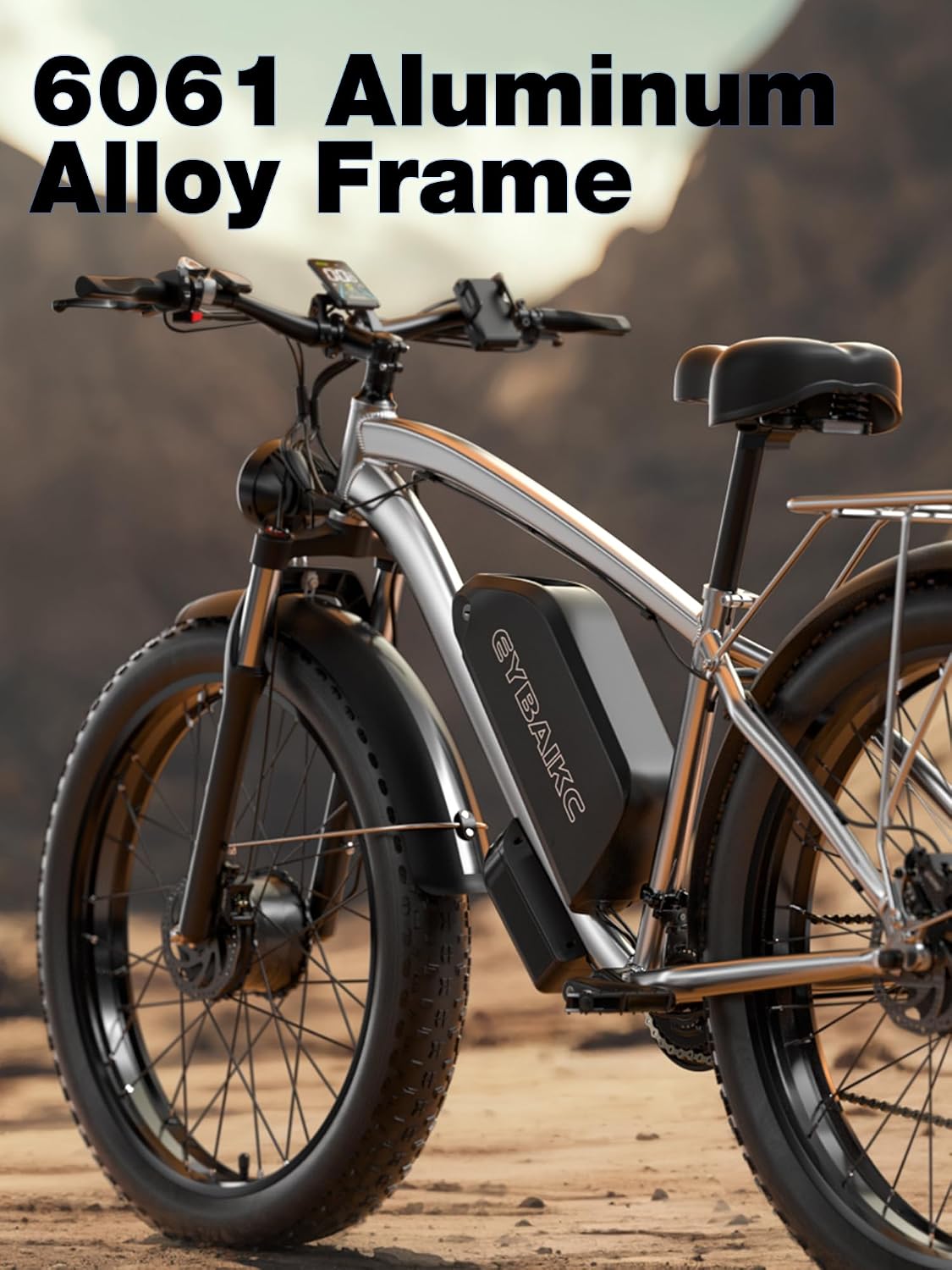 Electric Bike for Adults, Peak 5000W Ebike Dual Motor 52V32Ah 100Miles Range, 40-45MPH Electric Bike, 24'/26' x4.0 Fat Tire, Hydraulic Disc Brake, Electric Mountain Bicycle, UL 2849