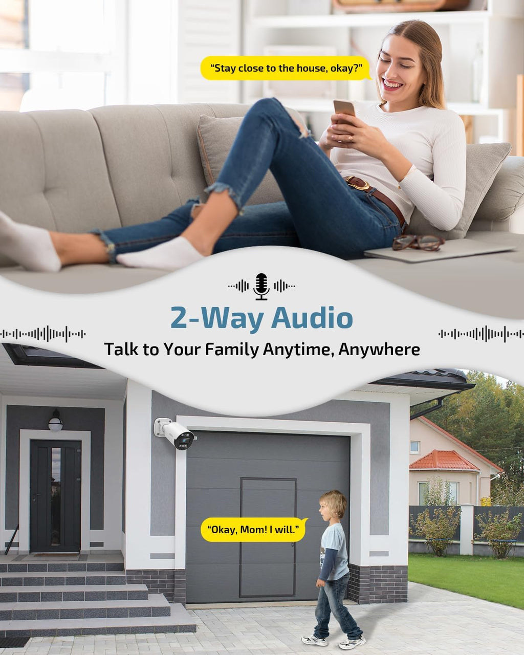 Two-Way Audio PoE Security Camera System Outdoor, 5MP Wired Cameras with 4K 8CH NVR Systems, Home Surveillance Video DVR Kits