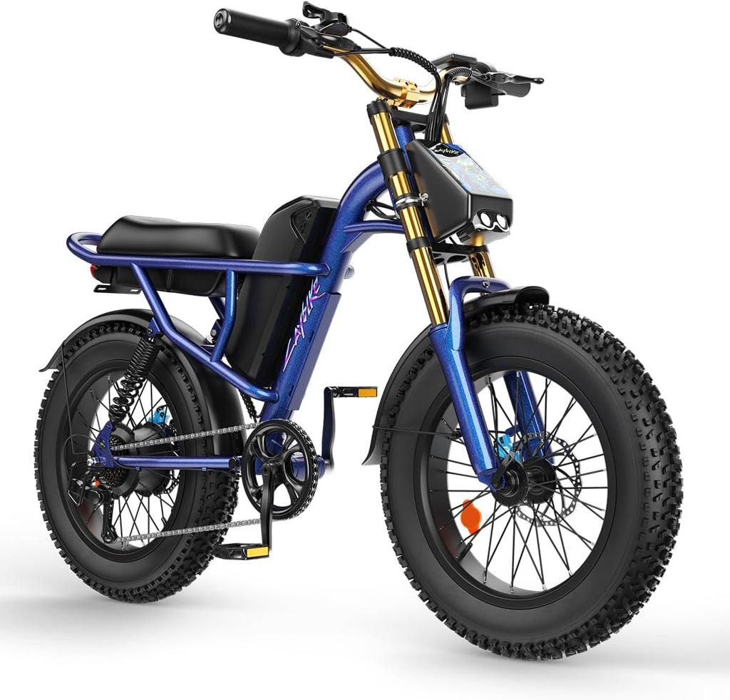 Electric Bike for Adults, 1500W Peak Motor Ebike with 48V 15.6Ah Built-in Removable Battery, 70 Miles Range Top Speed 28 MPH Electric Bike, 20' Off Road All terrian Fat Tire E Bike with 7 Speed