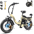 Wildeway Folding Electric Bike for Adults,2000W Dual Motor Ebike 20x4.0 Fat Tire All-Terrain 28MPH,48V 32Ah Removable Battery,7-Speed,Dual Hydraulic Disc Brake,City Commuting Delivery Bicycle