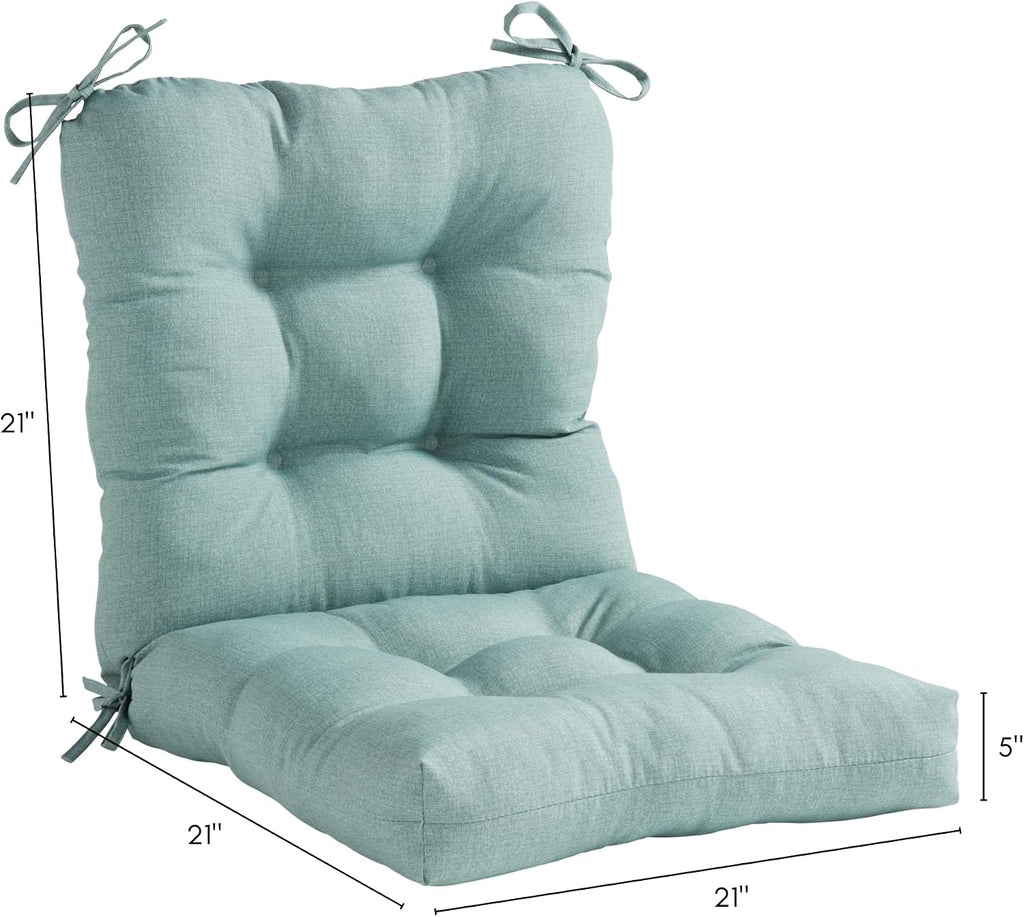 Greendale Home Fashions Outdoor 42x21-inch Seat/Back Chair Cushion (Set of 2), Seafoam