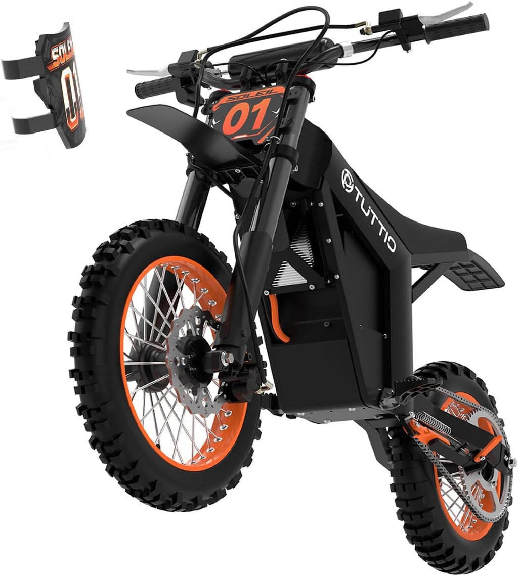 Tuttio Soleil01 Electric-Dirt-Bike for Teens Adults, 14'/12' Fat Tire 2000W 37MPH Electric-Motorcycle with 48V 21AH Battery Ebike 200NM Hydraulic Brakes Mountain Off-Road EBike