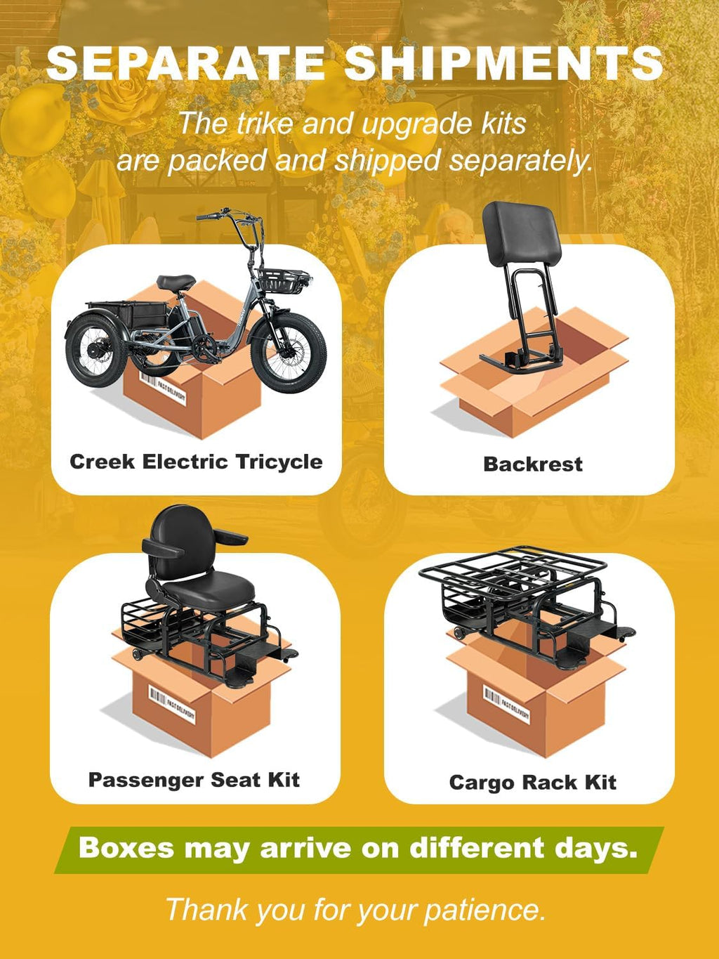 Folding Electric Tricycle for Adults 2 Seater, 20MPH 100 Miles 4' Wide Fat Tire Electric Trike, 3 Wheel Electric Bike 1200W, 48V 20AH Battery, 550LBS Load, Reverse, Parking, Differential, UL Certified