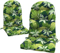 LVTXIII 2 Pack Outdoor Adirondack Chair Cushions, 44x19x4 Inch Water Repellent Patio Cushions for Rocking Chairs, Thick Tufted High Back Seat Cushion Set, Jungle Leaves