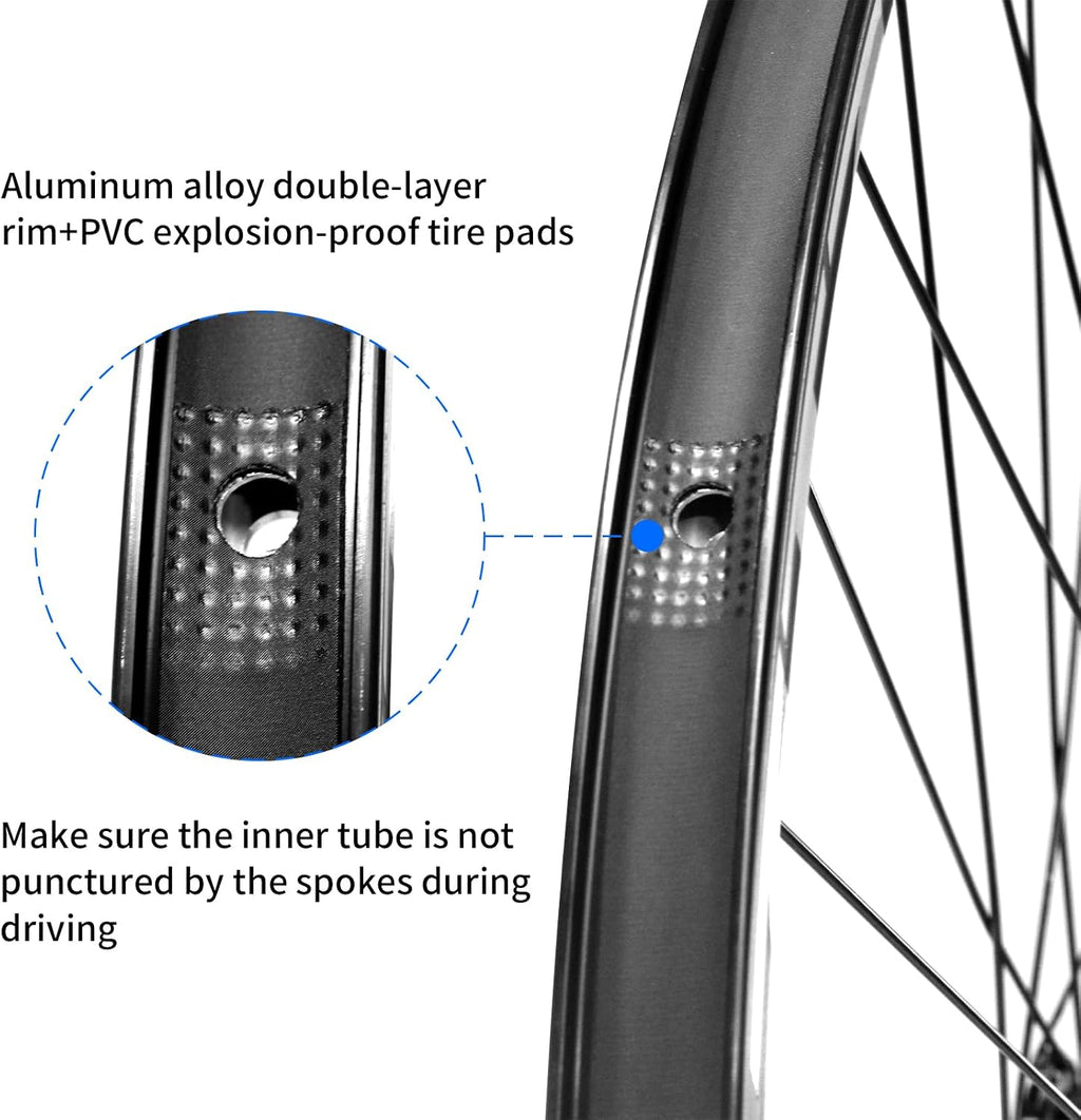 26'/27.5'/29' Mountain Bike Wheelset，Ultralight Aluminum Alloy Rim 32H High Strength Bike Wheels， Quick Release Disc Brake MTB Wheel Set， Compatible 7-12 Speed Cassette
