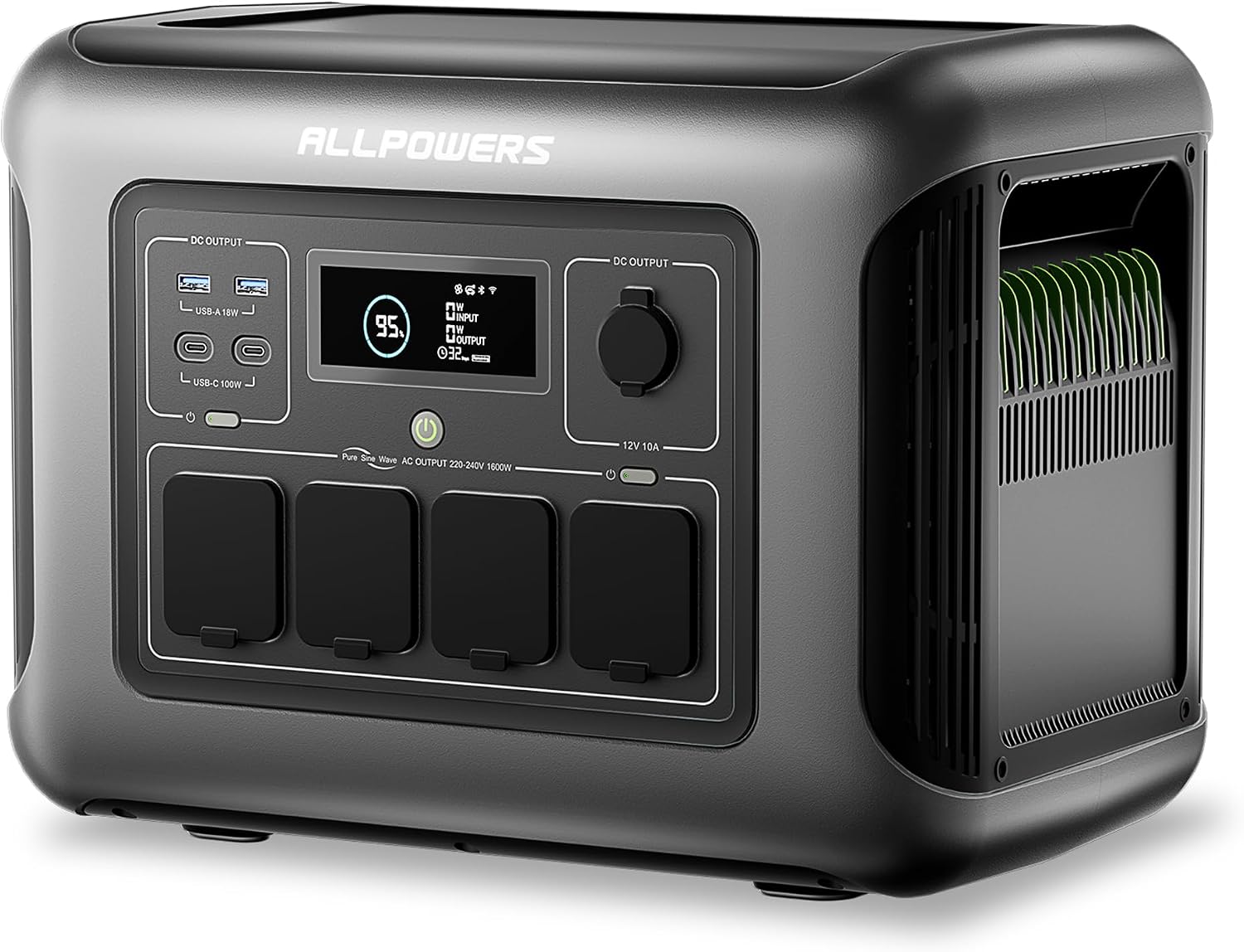 ALLPOWERS Portable Power Station R1500 LITE,1056Wh LiFePO4 (LFP) Battery,Solar Generator (Solar Panels Optional),1600W AC/100W USB-C Output for Outdoor Camping,Travel,Hunting,and Power Outages