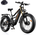 Dual Motor Electric Bike Peak 3000W, 52V 20AH Battery E Bike for Adults 26 Inch Fat Tire Mountain Electric Bicycle 38 MPH, Full Suspension Dual Hydraulic Disc Brake