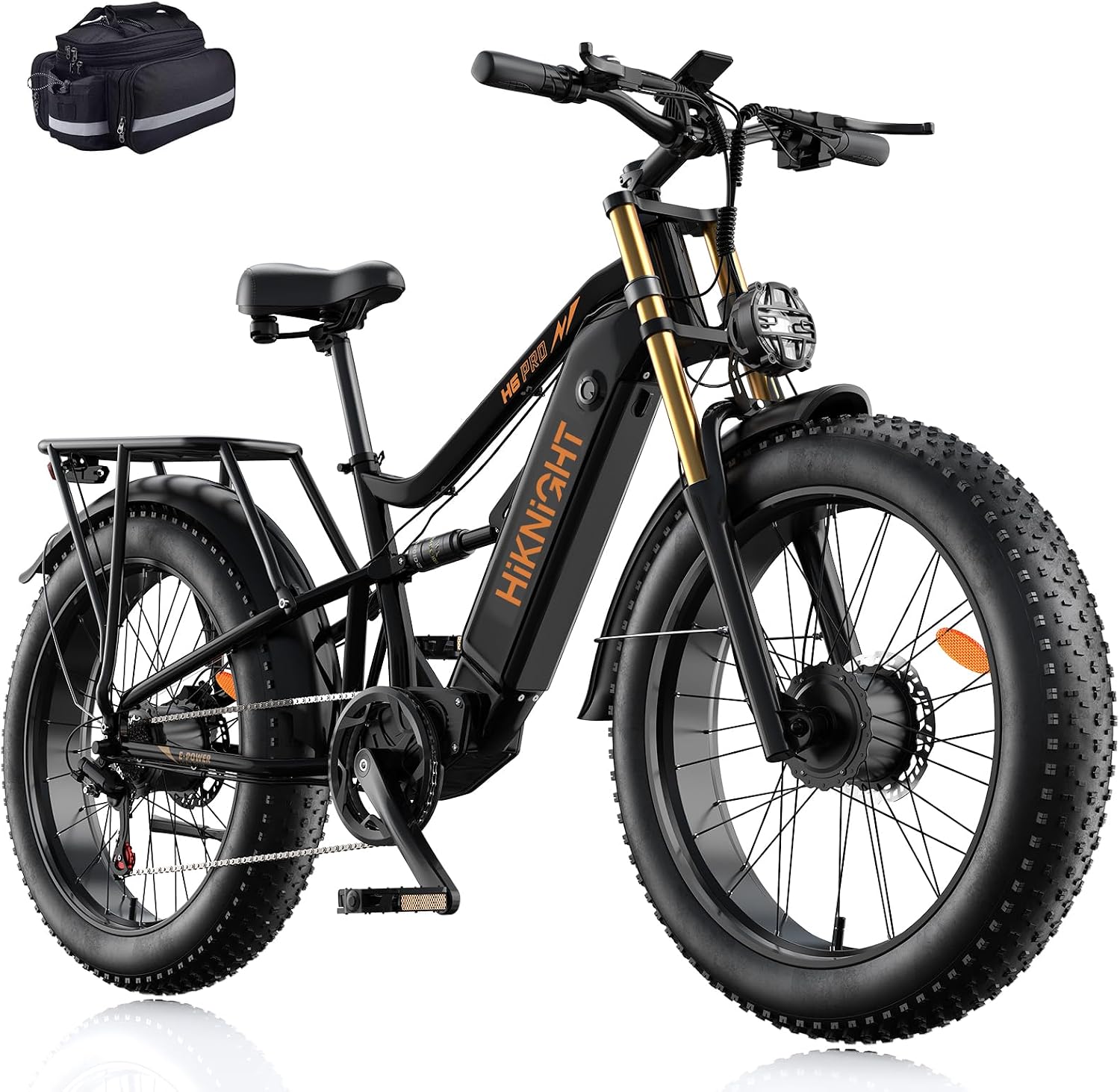 Dual Motor Electric Bike Peak 3000W, 52V 20AH Battery E Bike for Adults 26 Inch Fat Tire Mountain Electric Bicycle 38 MPH, Full Suspension Dual Hydraulic Disc Brake