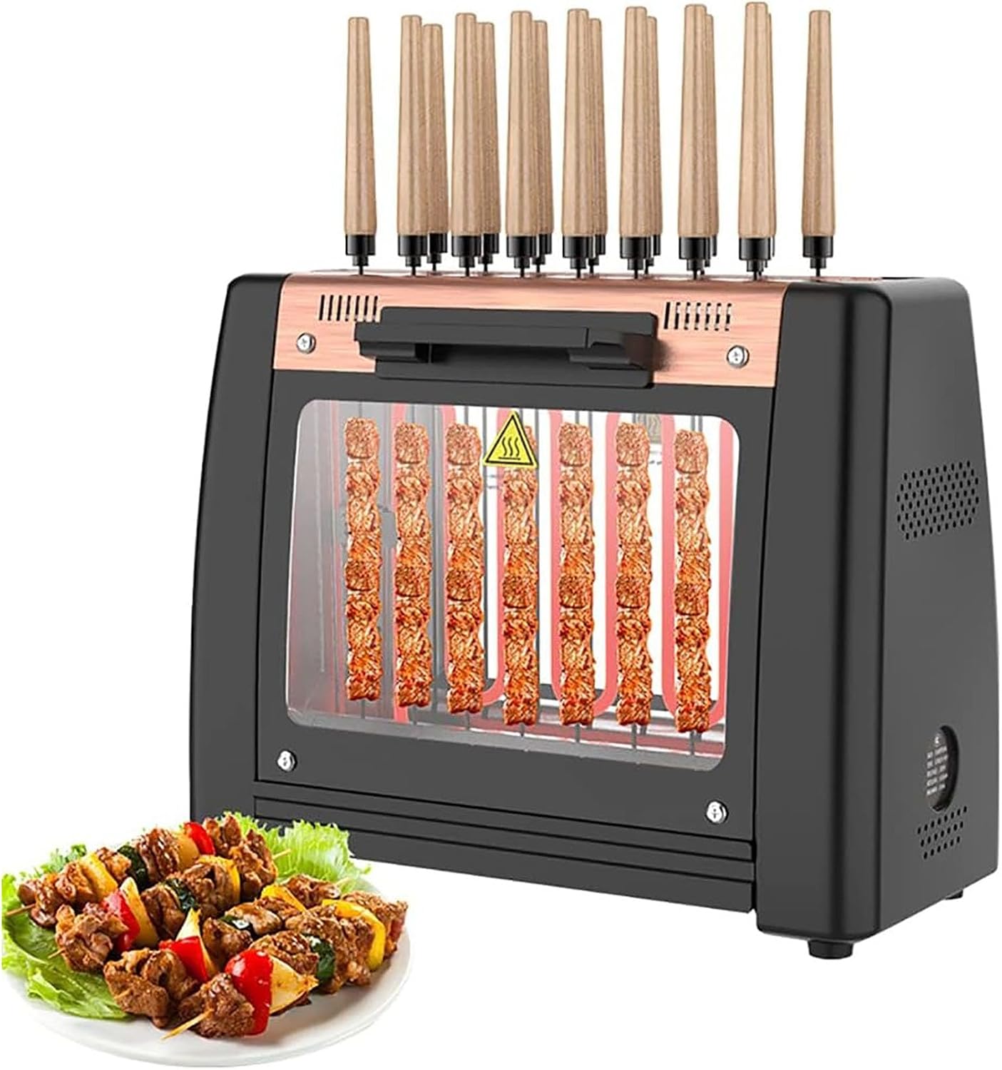 Electric Rotation Barbecue Grill, 1200W 360° Automatic Rotation Kebab Machine, 16 Skewers Smokeless Electric BBQ Grill, Cooks Kebabs, Skewers and Roasts, for Party And Cookout Home