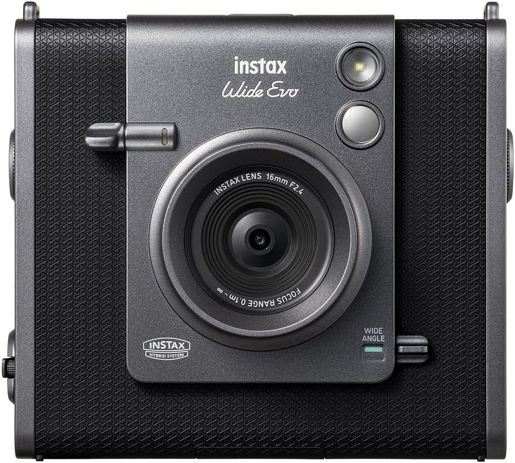Instax Wide Evo Hybrid Instant Camera, Bundle 20-Pack Film, 128GB Micro SD Card, Camera Shoulder Bag