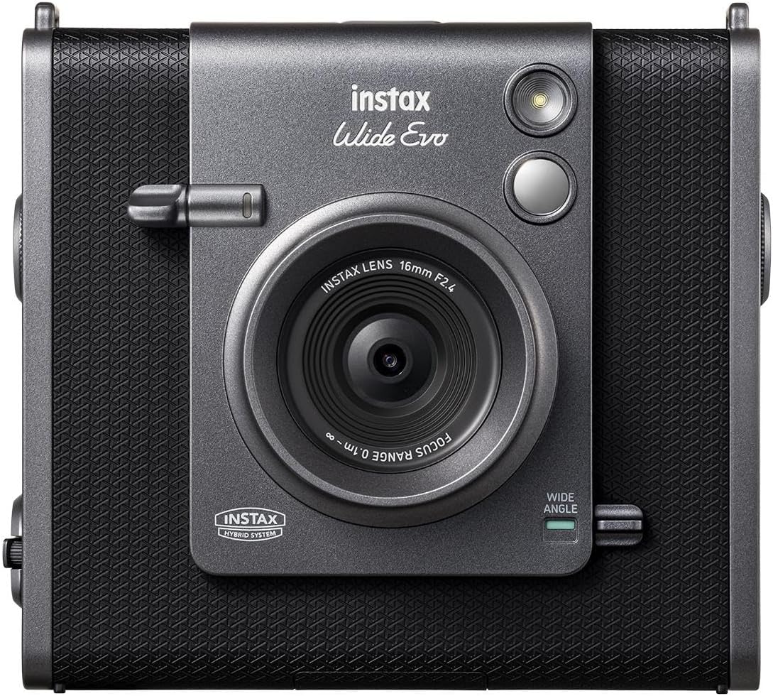 Instax Wide Evo Hybrid Instant Camera, Bundle 20-Pack Film, 128GB Micro SD Card, Camera Shoulder Bag