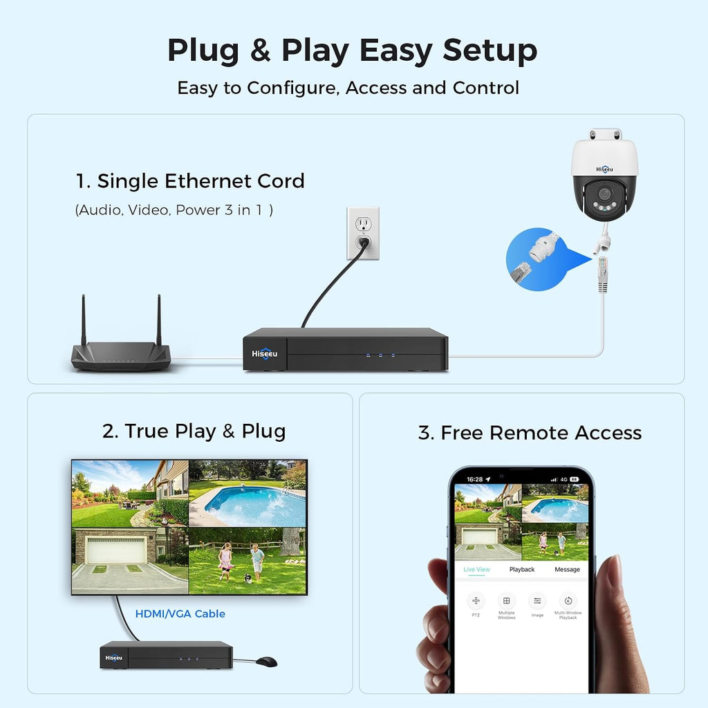 Hiseeu 12MP 16CH PoE NVR Network Video Recorder for Home Security Camera System, Work with 12MP/8MP/5MP/4MP/3MP/1080P PoE Security Camera, Motion Detect,24/7 Recording, Smart Playback, No Hard Drive