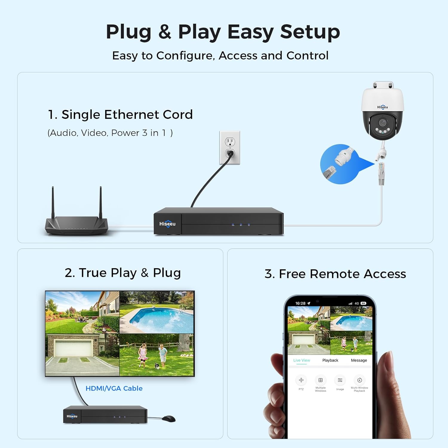 [12MP + 16CH Extendable] Hiseeu 12MP PoE NVR Network Video Recorder, Work with 12MP/8MP/5MP/4MP/3MP/1080P PoE Camera, Motion Detect, 24/7 Recording, Smart Playback, No Hard Drive