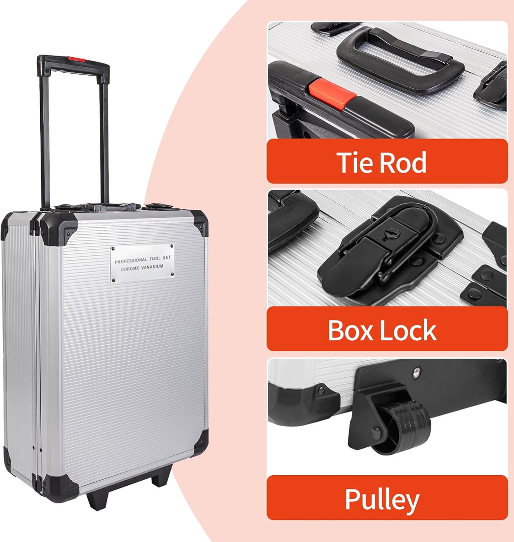 346Pcs Tool Sets, 18V Electric Power Drill Set for Men, Household Home DIY Hand Tool Kits,18+1 Clutch Cordless Power Drill Set for Thanksgiving, Christmas,Father's Day (Silver)