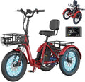 MOONCOOL Electric Trike for Adults, 500W/750W 48V Electric Tricycle for Adults, 20'x3.0' Fat Tire 3 Wheel Electric Bike, Folding Aluminum Adult Tricycle with Removable Battery
