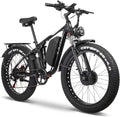 6000W Peak Electric Bike for Adults, 52V 32AH Dual Motor E-Bike, Up to 90Mile & 45 M P H All-Terrain Fat Tires Full Suspension 24/26 Inch Electric Bicycles Hydraulic Disc Brake for Road UL2849 by SGS