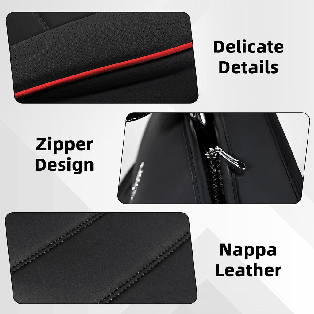 Car Seat Cover Fit for Rivian R1T 2022-2025,Compatible Airbag Non-Slip Waterproof Seat Cover,Car Seat Protector Premium Interior (Standard 2 Seats,Black Red)