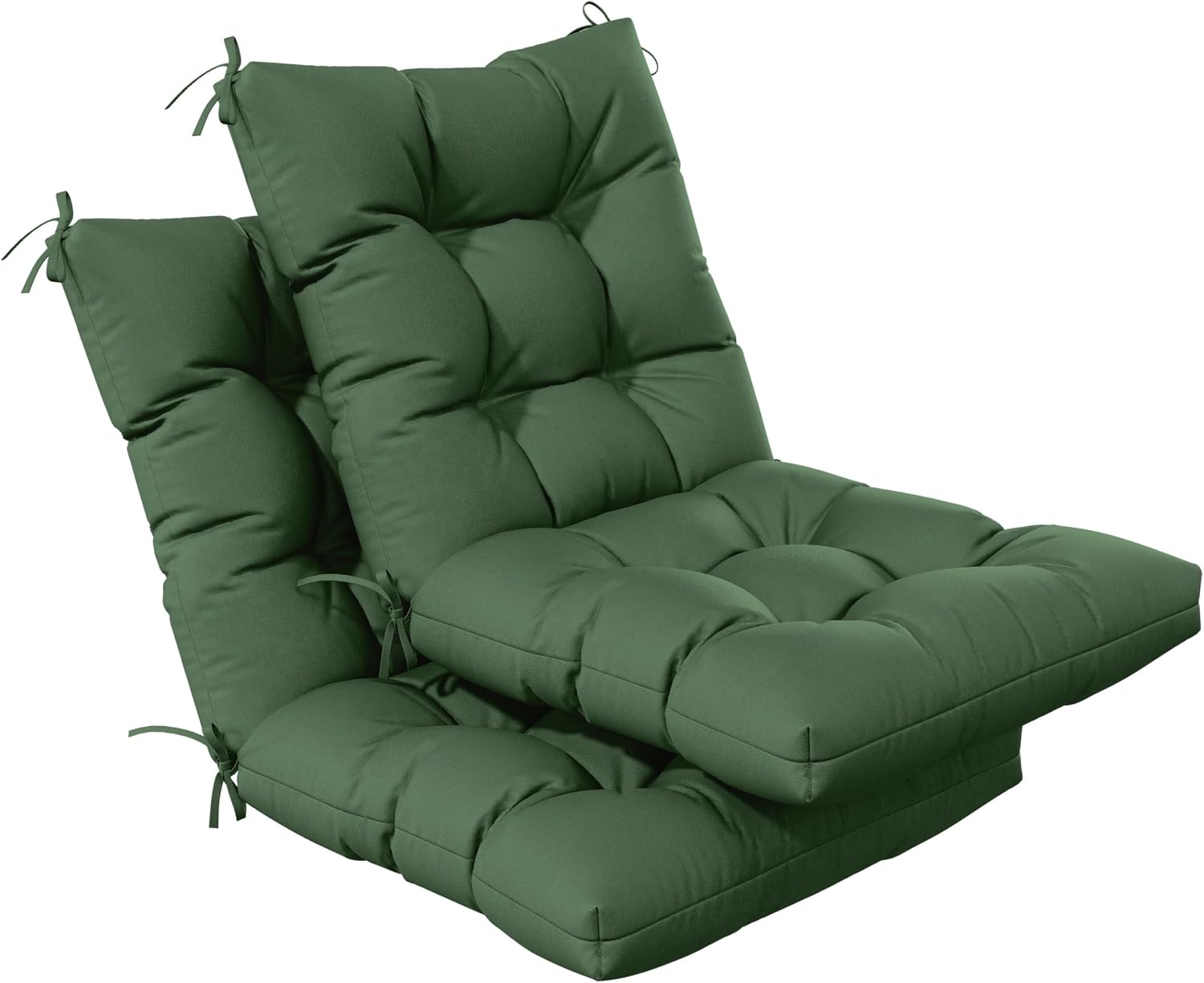Patio Seat&Back Chair Cushions for Outdoor Furniture，Comfortable Cushions for Rocking/Dining/Lawn Chair-Set of 2