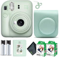 Fujifilm Instax Mini 12 Instant Camera Mint Green Bundle with Fuji Instax Mini Film Value Pack (40 Sheets) + Protective Carrying Case + Photo Album + Microfiber Cleaning Cloth