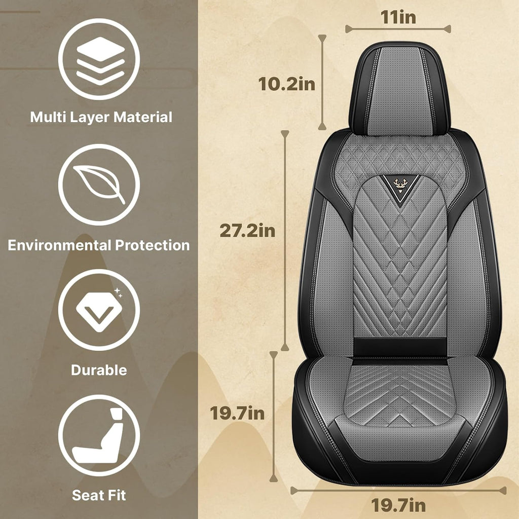 Fit for Ford Explorer 2000-2026 Seat Covers, Fashion Sport Seat Cover with Waterproof Leather, Airbag Safe Design Seat Protector (5 Full Seat Standard, Black Gray)
