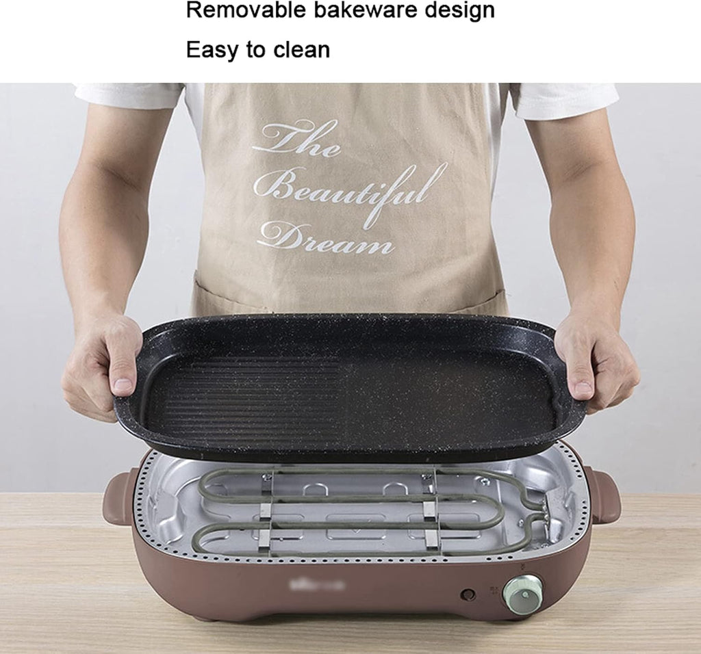 Grill for Outdoor Smokeless Indoor Grill 1200W Electric Grill Griddle Removable Non-Stick BBQ Grill Griddle Capacity for 3-5 People Practical Barbecue Tools Barbecue Grill