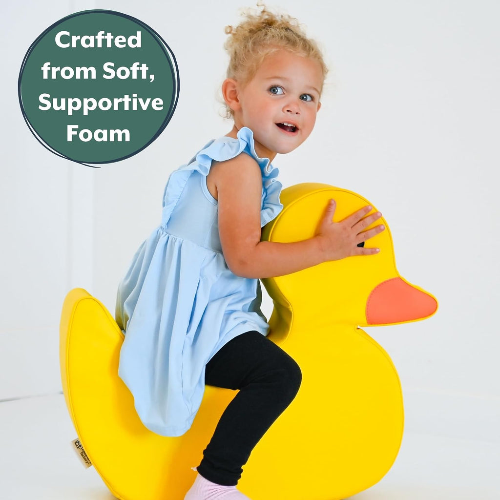 Children's Factory Disco The Duck Rocker, Yellow Foam Kids Stool, Toddler Soft Seating Chair for Daycare, Preschool and Home, Lightweight and Easy to Clean, Little Explorers Collection