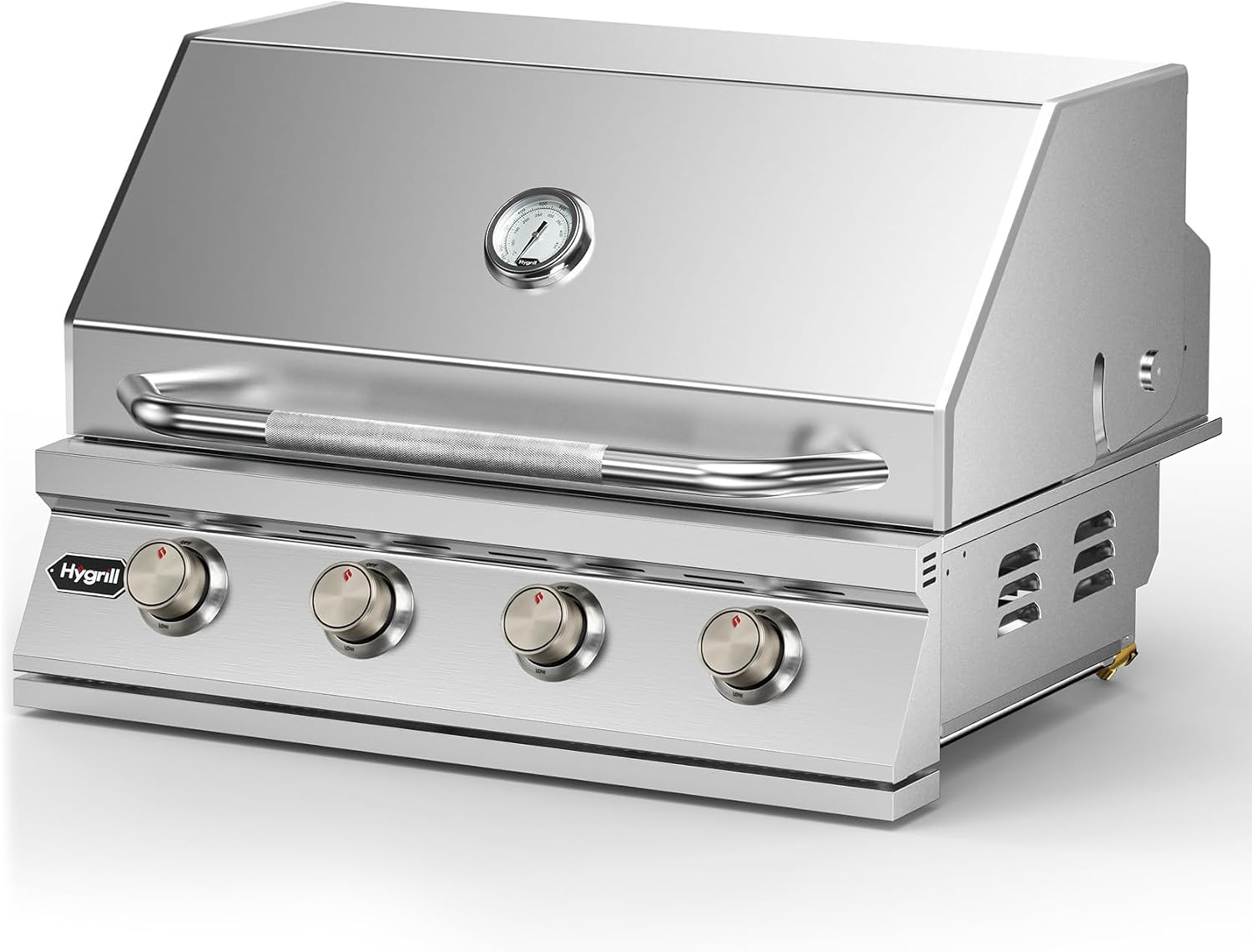 Hygrill STD Series 32-Inch Built In Grill, Stainless Steel 4-Burner Grill Head for Outdoor Kitchen, Liquid Propane