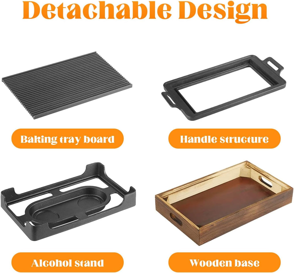 Japanese Barbecue Grill Portable Barbecue Stove Portable Smokeless Grill for Indoor Dining Table Camping BBQ,32 * 21cm