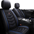 Car Seat Covers Fit for Chevy Suburban 2000-2025, Leather Seat Covers for Car, Waterproof Non-Slip Durable Car Seat Protector(2 Seats,Black Blue)