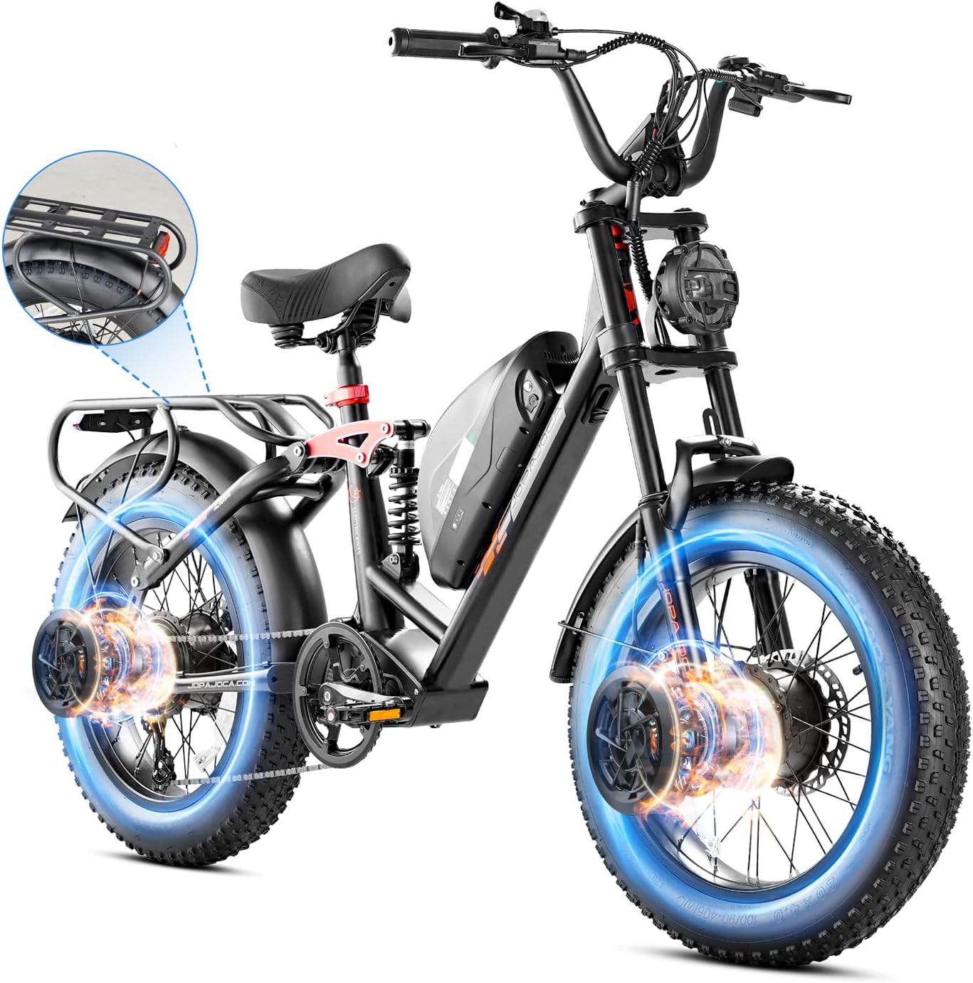 (2025 Upgraded) EAhora X7 Peak 3000W Dual Motor Electric Bike for Adults 48V 20A 30-33MPH Dual Hydraulic Brakes Ebike 80-120Miles Longe Range Fat Tire Electric Bicycle for Man and Woman