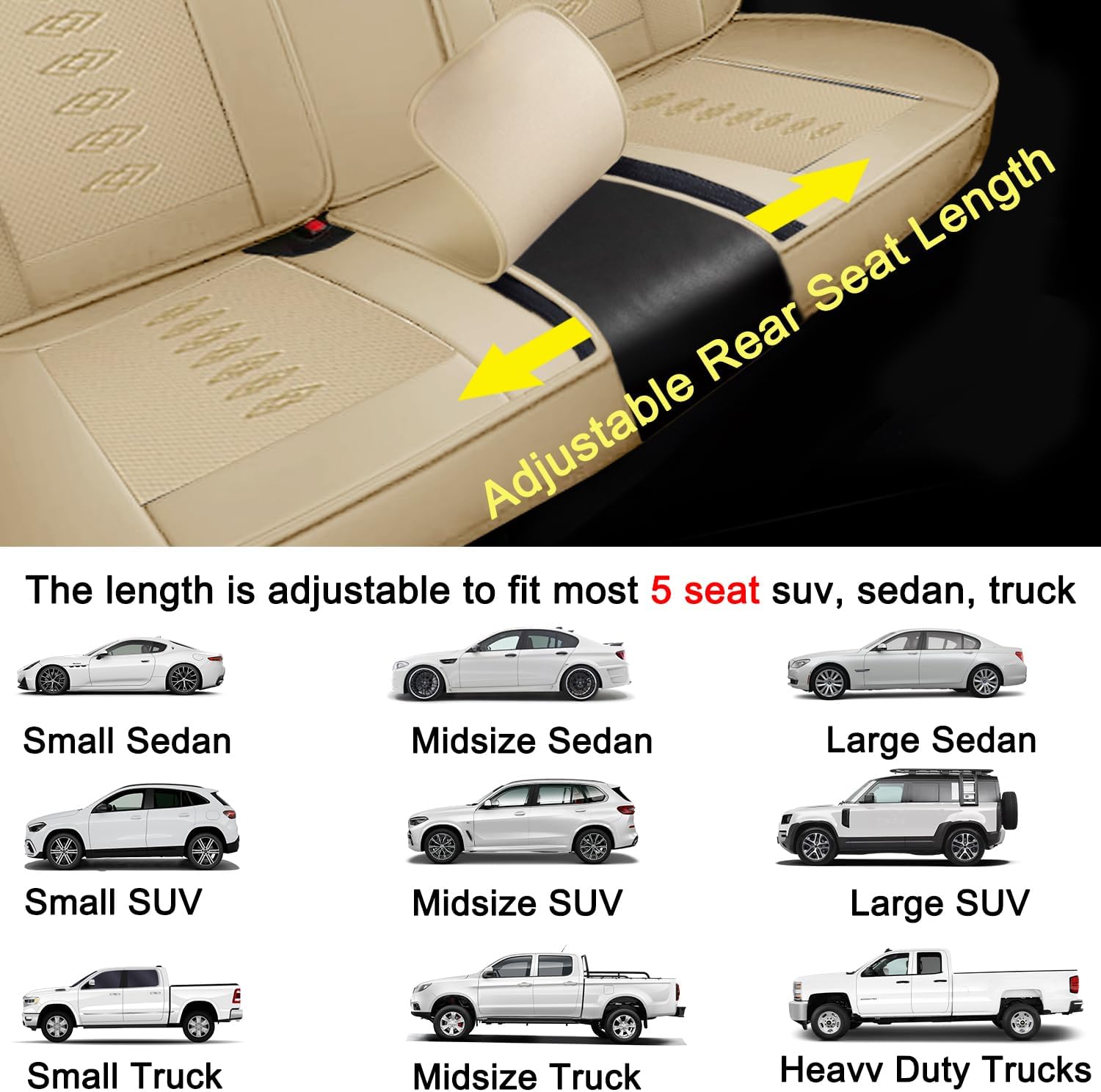 Car Seat Covers 5 Seats Fit for Mazda CX-90 2024 2025,Waterproof Leather Seat Covers,Airbag Compatible,Car Seat Protectors Interior Sets(Full Set,Beige)