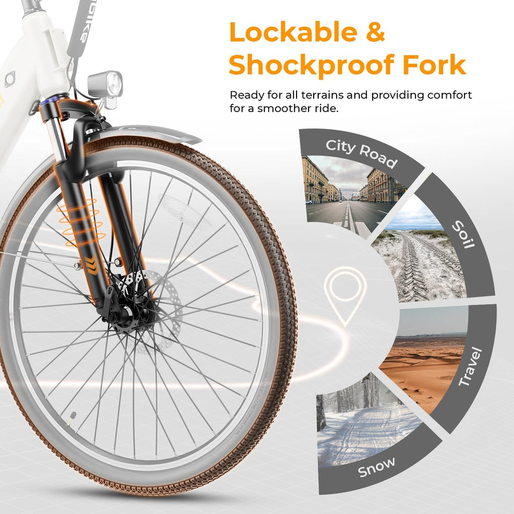 Heybike Cityscape 2.0 Electric Bike for Adults with Peak 1200W Motor, 468Wh Removable Battery, 50Miles 26' Electric Commuter Bike, 7-Speed,UL Certified