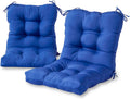 Greendale Home Fashions Outdoor 42x21-inch Seat/Back Chair Cushion (Set of 2), Blue