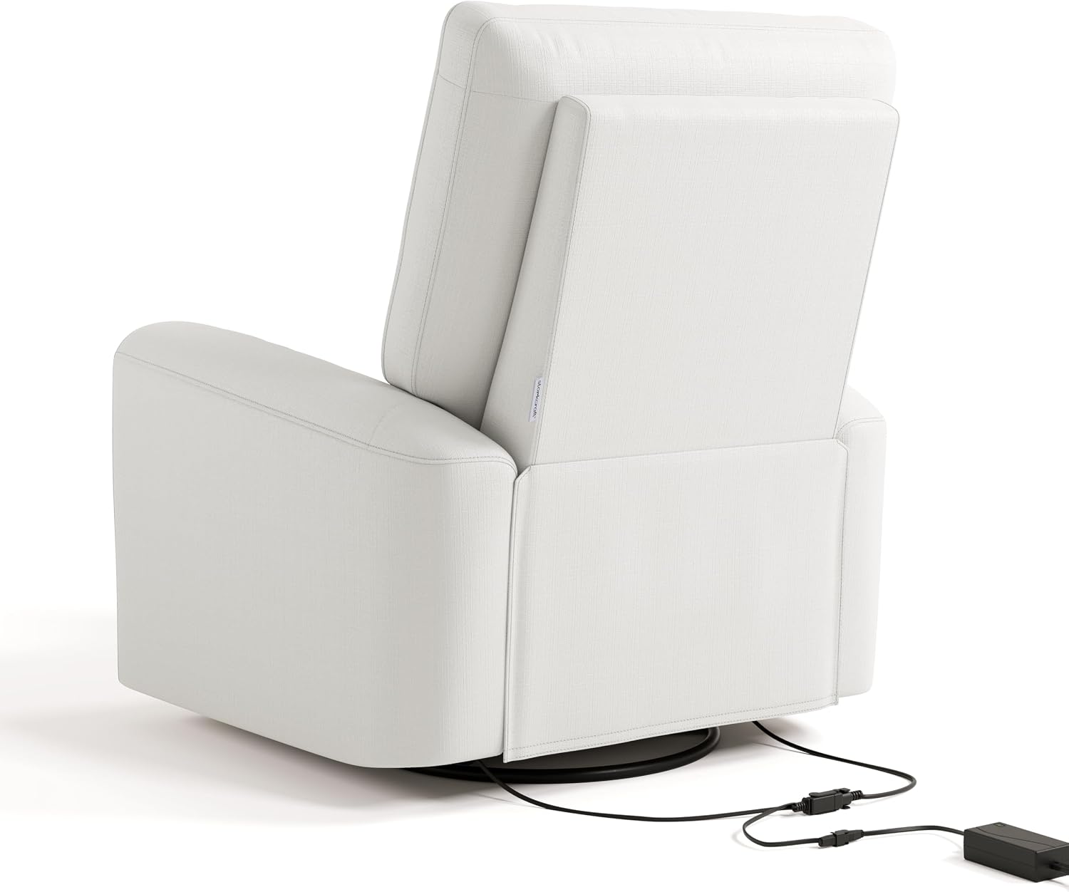 Storkcraft Sorrento Deluxe Power Recliner Swivel Glider – Premium Electronic Nursery Rocking Chair, Oeko-TEX 100 Certified, Includes Dual-USB Charging Port with USB-A & USB-C (Ivory Basketweave)