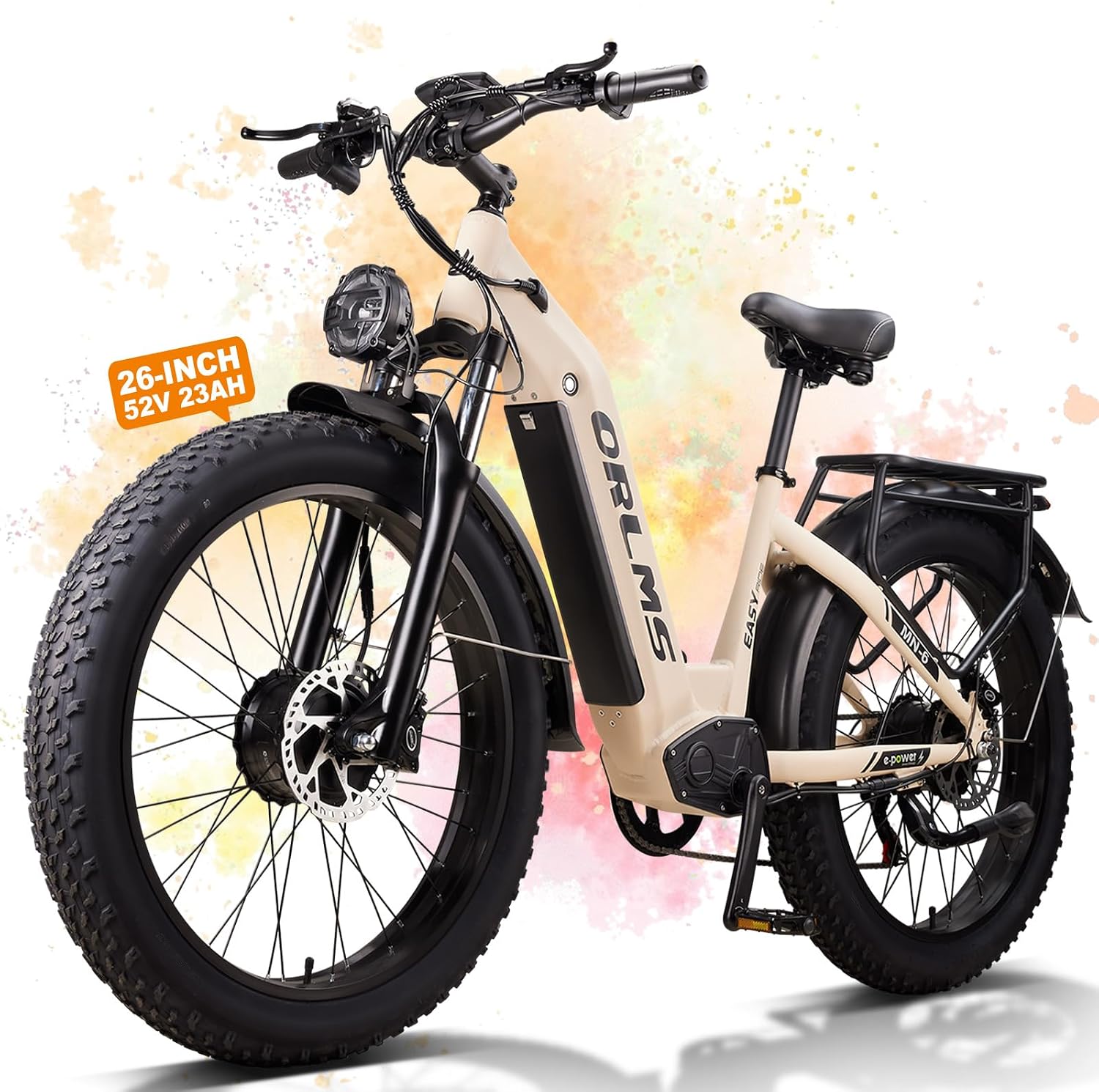 MENORX Dual Motor Electric Bike,26'x4'Fat Tire Electric Bike,Up to 5000W/7000W Peak, 60V/25Ah & 52V/23Ah Lithium Battery,Up to 45/50MPH &105 Miles Range E Bike
