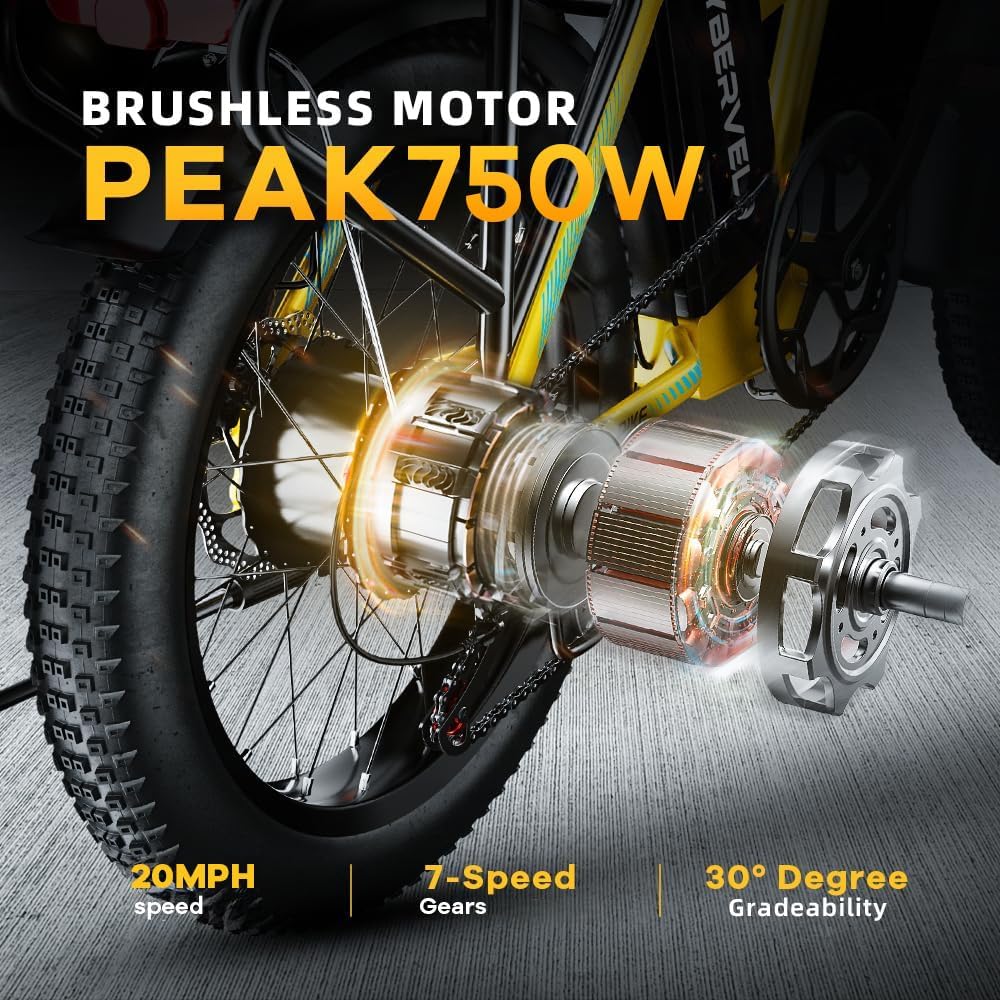 Cybervelo 750W Folding Electric Bike, 48V 20.8AH/50AH Large Removable Battery E-Bike, 80 Miles Max Range, 20' Fat Tire Electric Bike for Adults, Adult Electric Bicycles for Commute