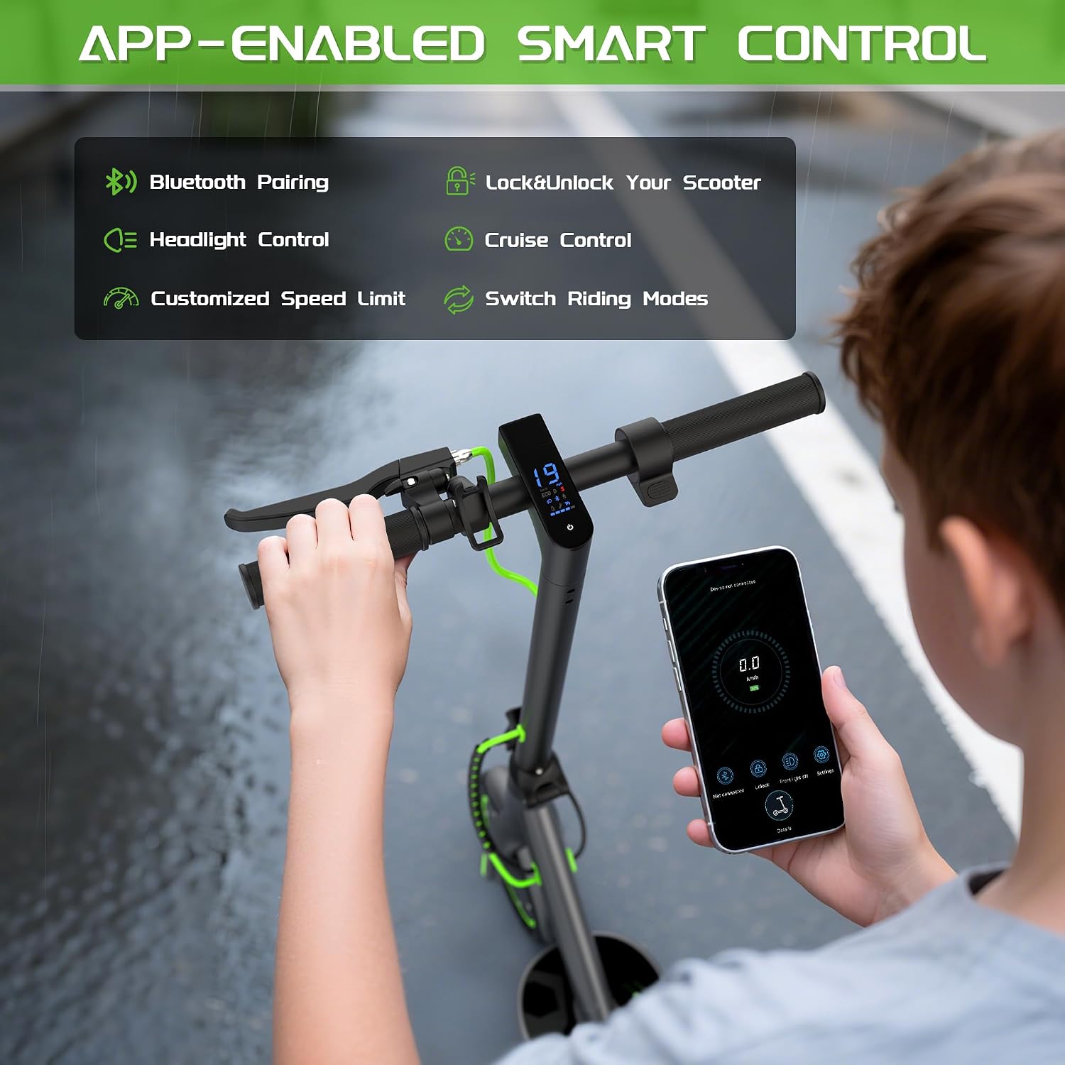 MAXSHOT Electric Scooter for Adults, 8.5/10/14' Tires, 19/22Mph, 350W/500W Motor, 21-28 Miles Range, Folding E-Scooter with Dual Suspension,APP Contro