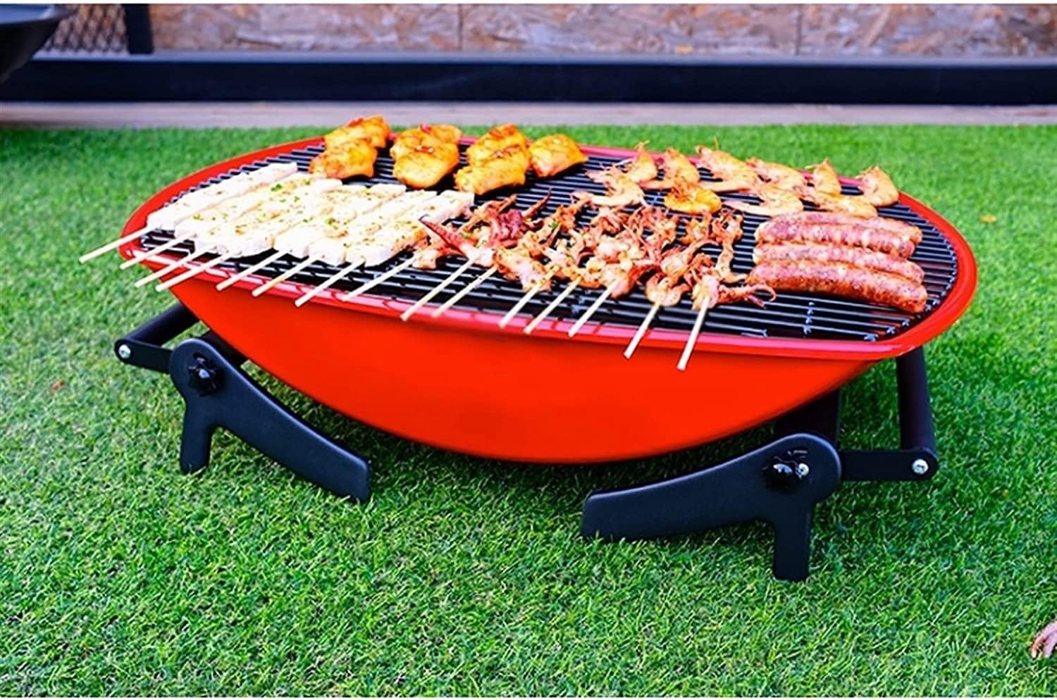 IRYZE Portable Charcoal Grill Charcoal Grill Foldable BBQ Grill for Outdoor Barbecue Grill Campers Barbecue Travel Park Beach BBQ Grill for Outdoor