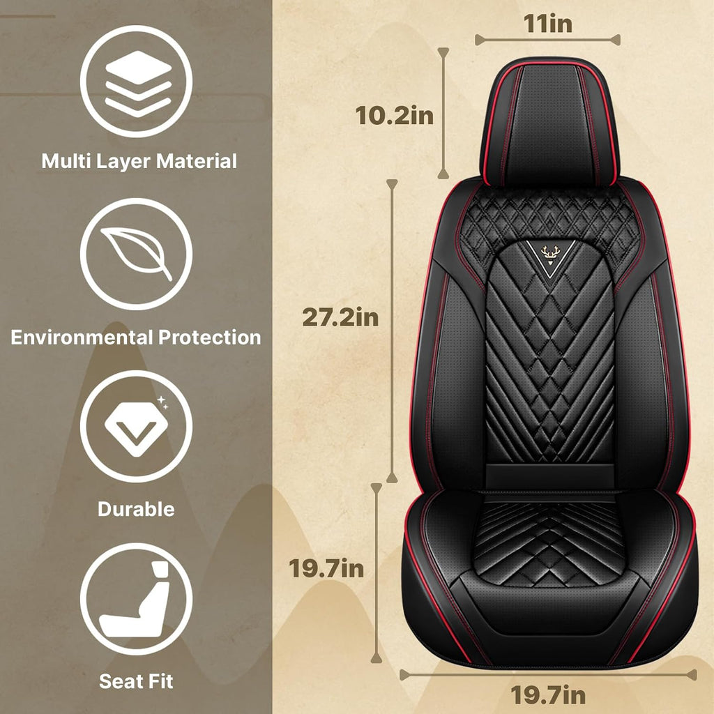 Fit for Ford Explorer 2000-2026 Seat Covers, Fashion Sport Seat Cover with Waterproof Leather, Airbag Safe Design Seat Protector (5 Full Seat Standard, Black Red)