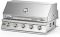Hygrill STD Series 40-Inch Built In Grill, Stainless Steel 5-Burner Grill Head for Outdoor Kitchen, Natural Gas