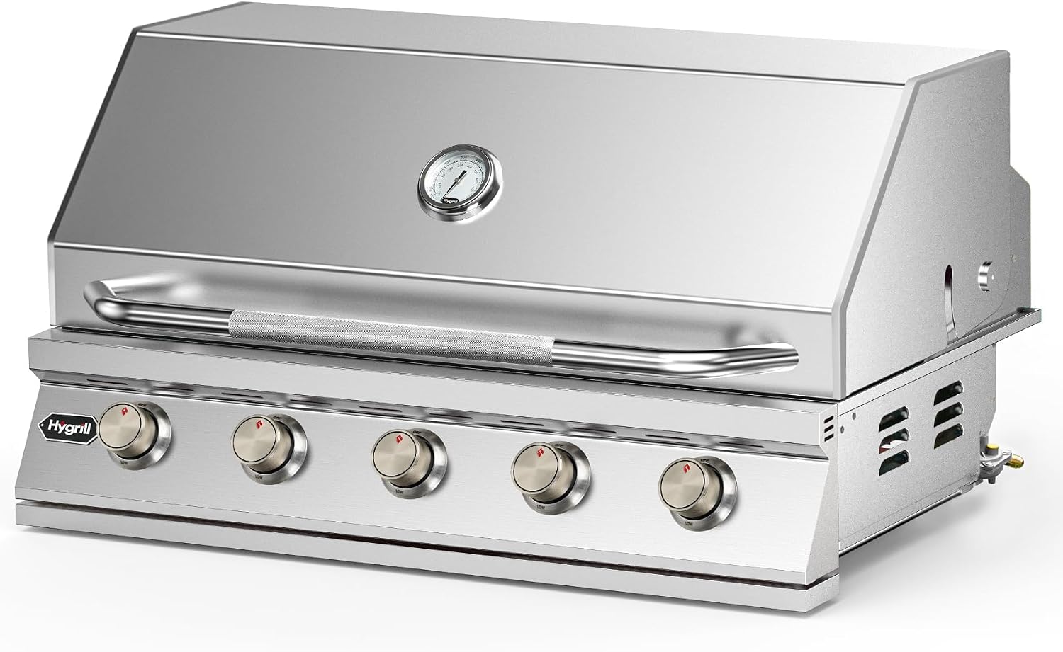 Hygrill STD Series 40-Inch Built In Grill, Stainless Steel 5-Burner Grill Head for Outdoor Kitchen, Natural Gas