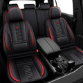 Full Set Car Seat Covers for Chevy Camaro 2001-2025, Waterproof Car Seat Protector with Storage Pocket, Easy Install Leather Seat Covers, Automotive Vehicle Cushion with Airbag(Red,Black)