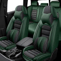 5 Seat Covers for Subaru Crosstrek 2016-2024 Leather Car Seat Covers Waterproof Anti-Slip Soft Car Seat Protectors Comfort Automotive Seat Covers with Airbag（Luxury,Black+Green）