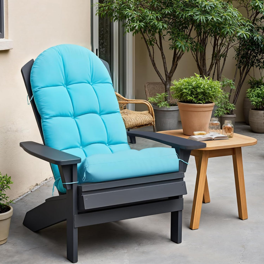 Sannwsg Adirondack Chair Cushion Set of 4, Rocking Chair Cushions, High Back Patio Cushions, Thickened Weather Resistant Patio Cushion with 6 Ties, Non Slip Fade & Waterproof