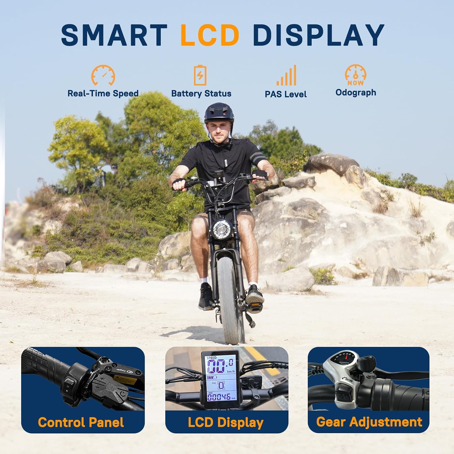 Movcan V60 Series Electric Bike for Adults,1000W/1500W, 30/33MPH,48V 15.6/18.2 Battery,Up to 80Mile Dual Hydraulic Brake,20' Fat Tire,7-Speed Motorcycle Ebike for Commuting/Off-Roading