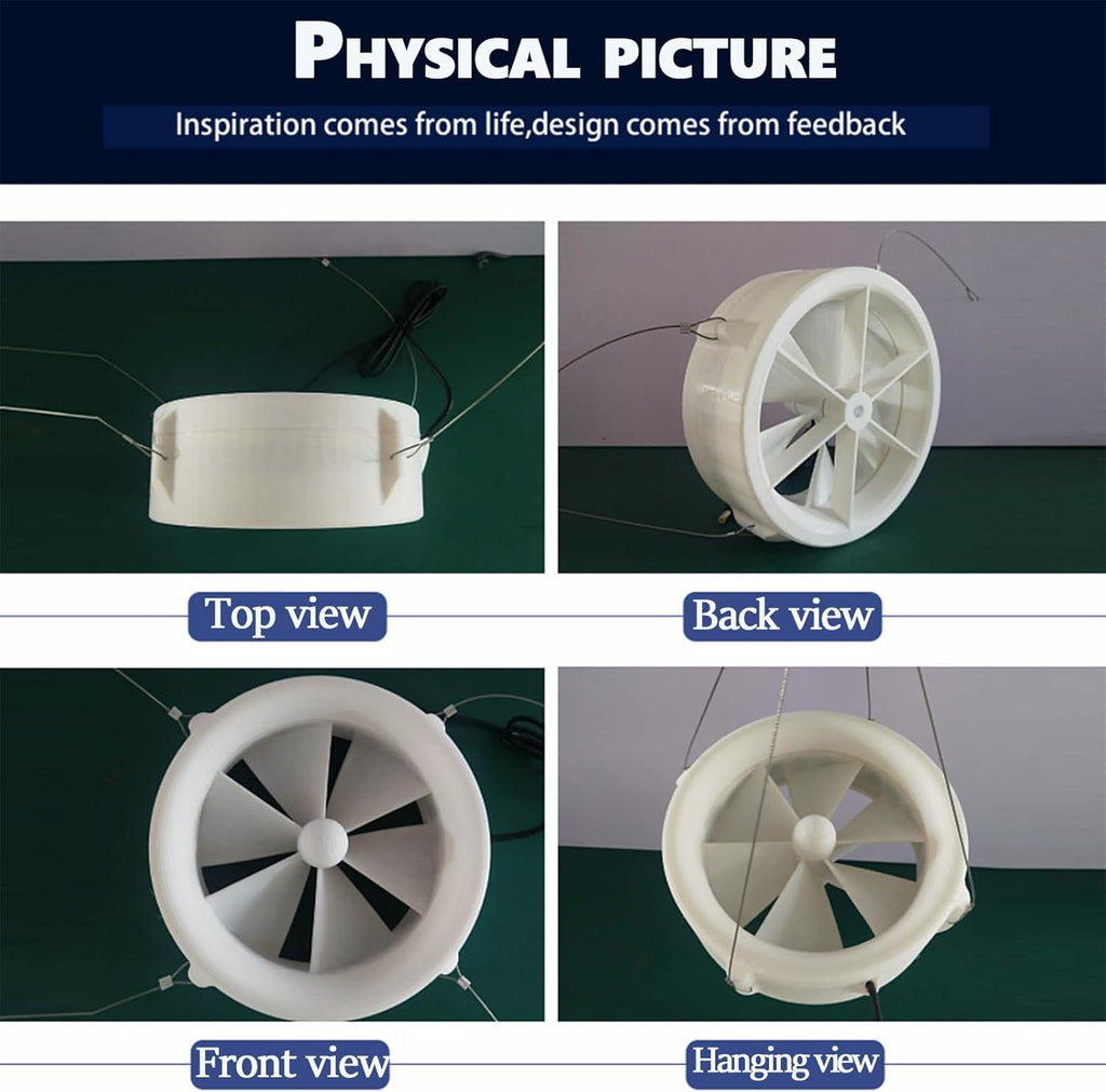 Portable Wind & Water Hybrid Turbine Generator, Small Outdoor Hydroelectric Generator 6-Blade Quick-Start Micro Turbine Outdoor/Camping/Emergency Power
