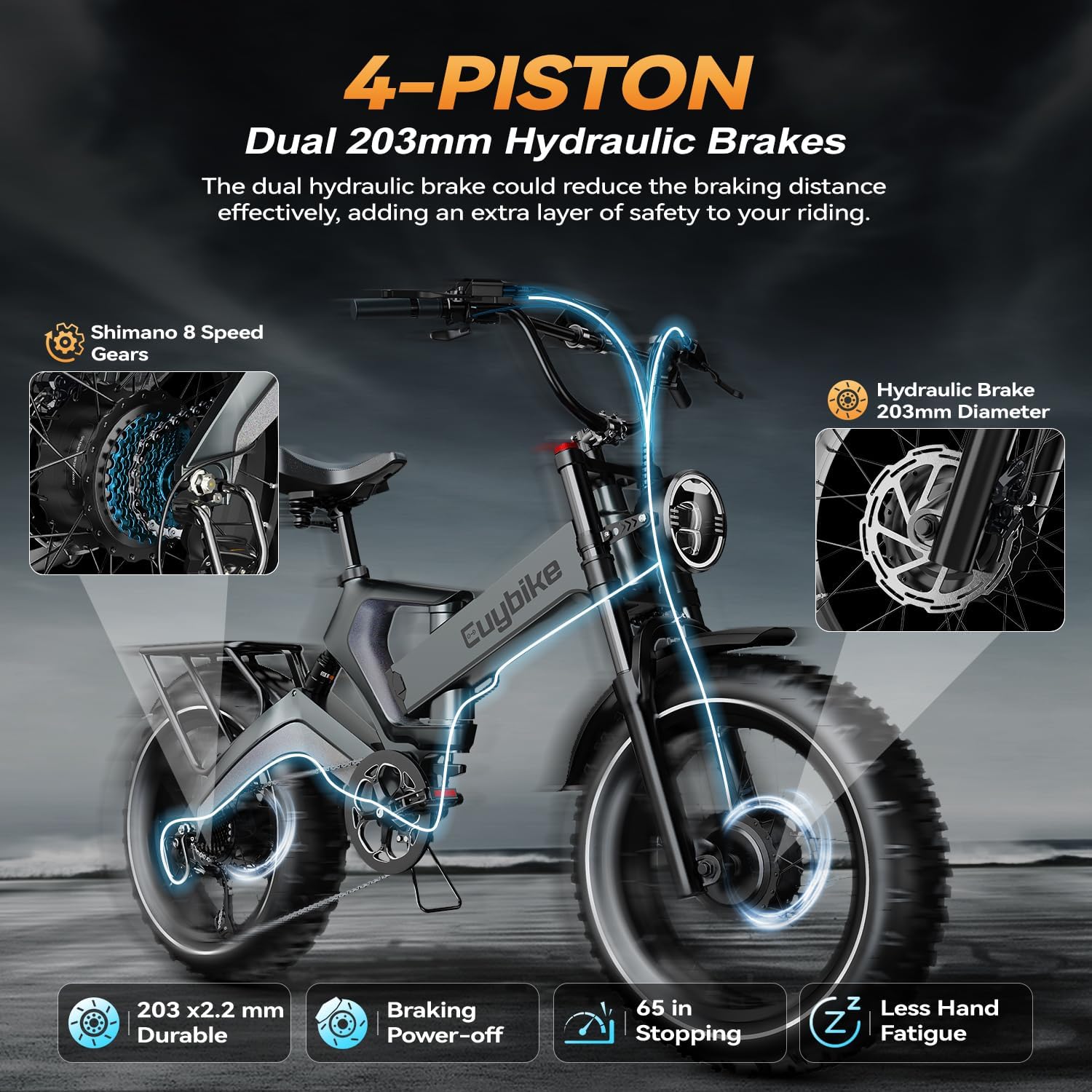 2000W/3000W Peak Motor Electric Bike for Adults, 48V/52V 25AH/30AH Battery Full Suspension Foldable Ebike, 20'x4.0' Fat Tires 35MPH Dirt Bike, 100/120 Miles Hydraulic Brake Magnesium Alloy Motorcycle