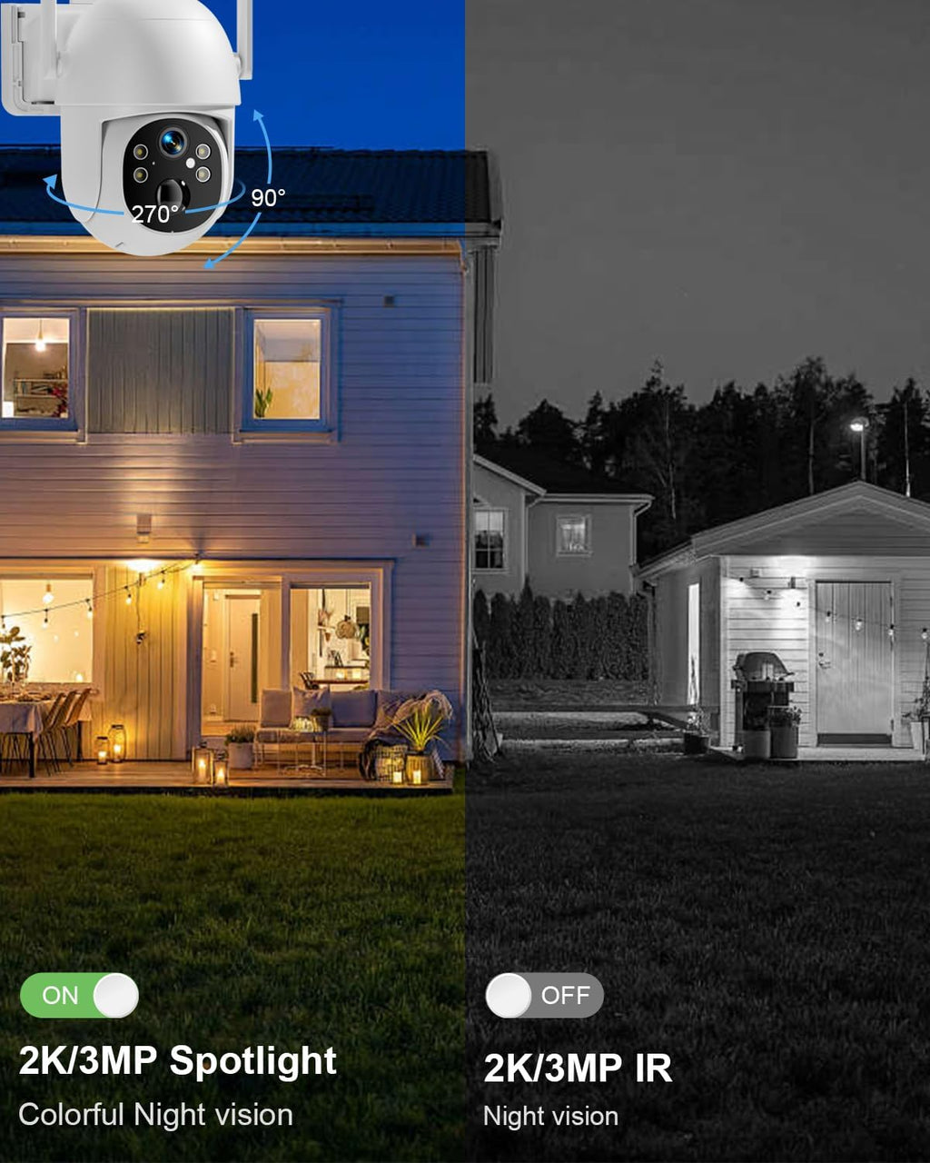 SANSCO 4G LTE Cellular Solar Security Camera Wireless Outdoor, Lifetime Free Unlimited Data, NO WiFi 2K Color Night Vision, PTZ 360 View, 2 Way Audio, Motion Detection, Built-in SIM Card, 64G TF Card
