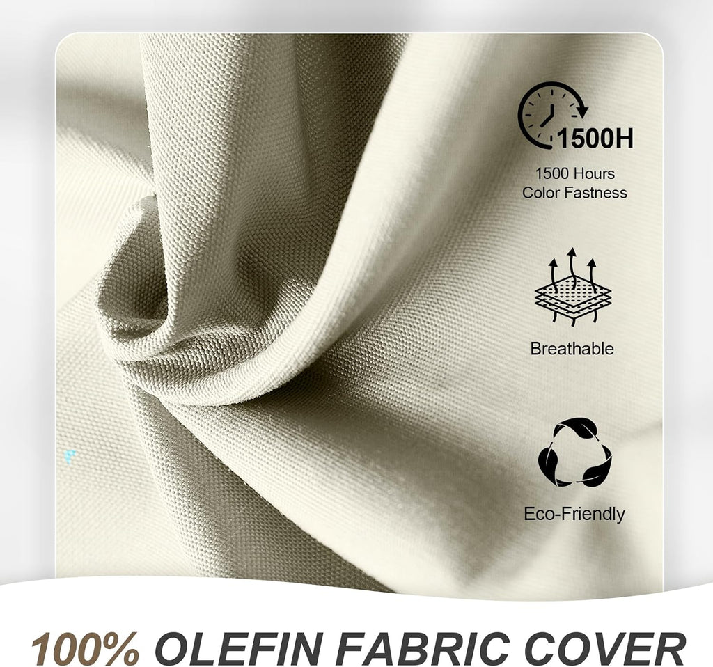 BPS 20 x 20 Inch Outdoor Rocking Chair Cushion Set of 4, Fade-Resistant and Water-Resistant Olefin Fabric Patio Chair Cushions with Removable Cover and Straps for Outdoor/Indoor Swivel, Dining Chairs